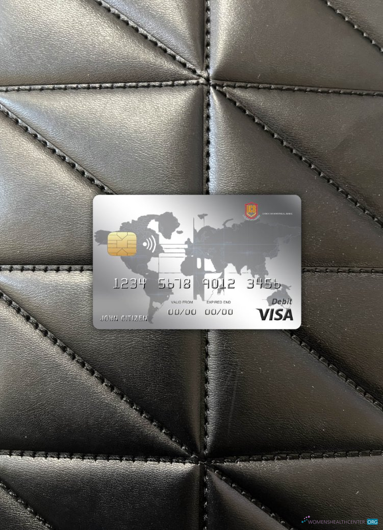 Download Cambodia Union Commercial bank visa card photolook front Photoshop template